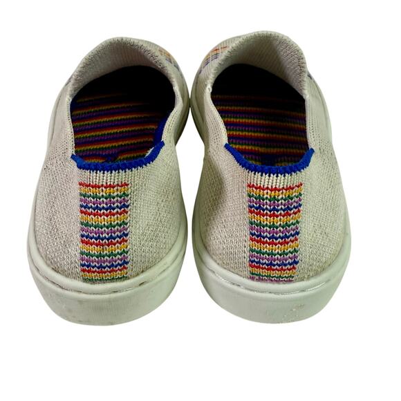 Rothy's Girls 12 White Rainbow Stitching Slip On Shoes Comfort Pride Play School - Picture 5 of 8